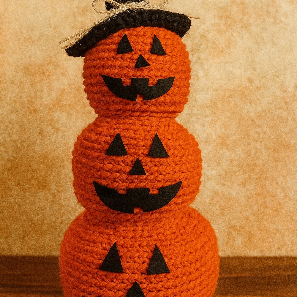 Orange Pumpkin Stack Decor